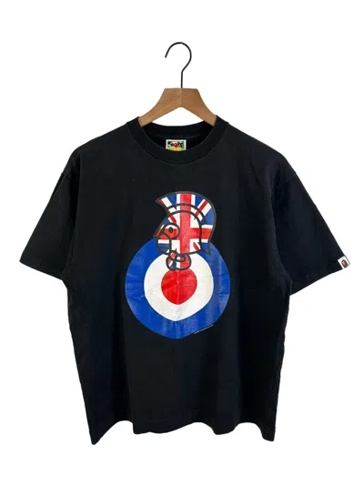 Pre-owned Bape 2010  Milo Union Jack Logo Print T-shirts In Black