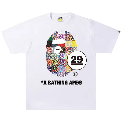 Pre-owned Bape 29th Anniversary Ape Head Tee 'white'