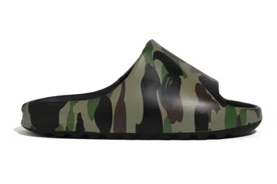 Pre-owned Bape A Bathing Ape 1st Camo Slide Green In Green Camo