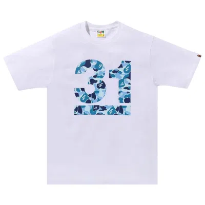 Pre-owned Bape A Bathing Ape 31st Anniv. Abc Camo Tee 'white/blue'