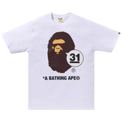 Pre-owned Bape A Bathing Ape 31st Anniv. Ape Head Tee 'wihte' In White