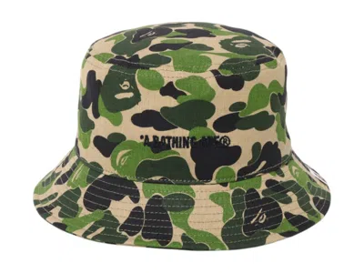 Pre-owned Bape A Bathing Ape Abc Camo Logo Bucket Hat In Green