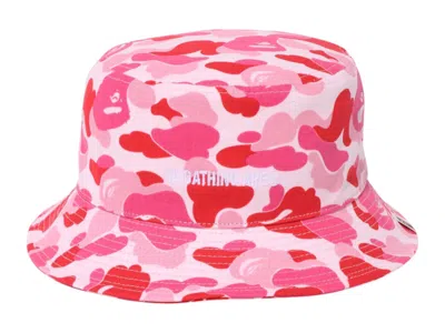 Pre-owned Bape A Bathing Ape Abc Camo Logo Bucket Hat In Pink