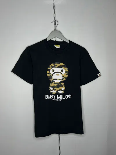 Pre-owned Bape A Bathing Ape Baby Milo Luxury Tee T-shirt Big Logo Y2k In Black