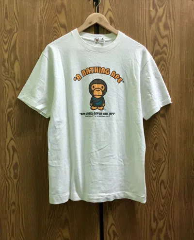 Pre-owned Bape A Bathing Ape Baby Milo Tshirts In White