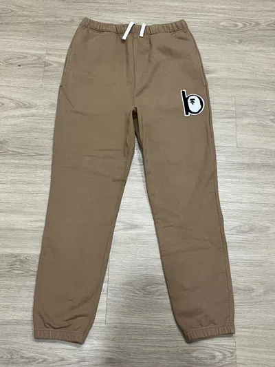 Pre-owned Bape A Bathing Ape  Brown Sweatpants Joggers Mens Size Medium