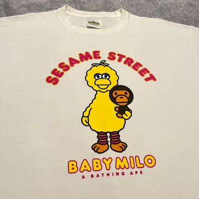 Pre-owned Bape A Bathing Ape  Sesame Street Big Bird Baby Milo T Shirt In White/yellow