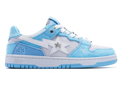 Pre-owned Bape A Bathing Ape  Sk8 Sta Blue Mist By Bapy (women's) Sneakers In Blue Milt/white/silver In Multi