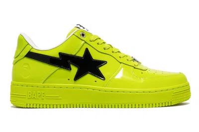 Pre-owned Bape A Bathing Ape  Sta #2 Yellow Patent In Yellow/black