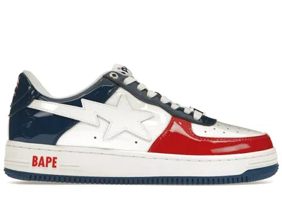 Pre-owned Bape A Bathing Ape  Sta France Sneakers In White/blue/red