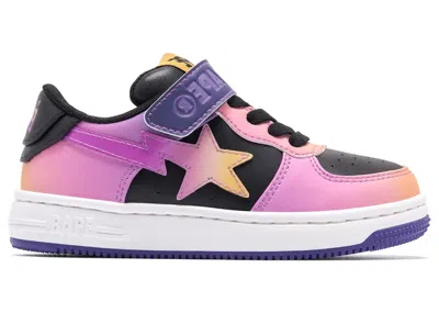 Pre-owned Bape A Bathing Ape  Sta Gradation (kids) Sneakers In Purple/black/pink