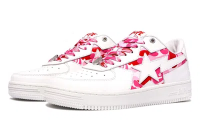 Pre-owned Bape A Bathing Ape  Sta Icon Abc Camo Pink In White/pink