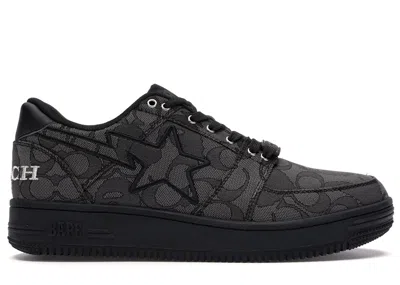 Pre-owned Bape A Bathing Ape  Sta Low Coach Sneakers In Black