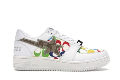 Pre-owned Bape A Bathing Ape  Sta Low Coach Sneakers In White