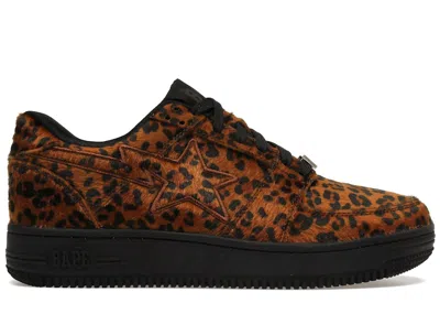 Pre-owned Bape A Bathing Ape  Sta Low Leopard (2020) Sneakers In Orange/black In Multi