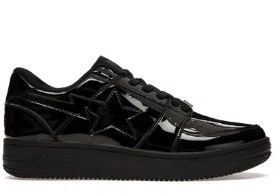 Pre-owned Bape A Bathing Ape  Sta Low Patent Sneakers In Black