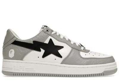 Pre-owned Bape A Bathing Ape  Sta Low Sneakers In White/grey/black