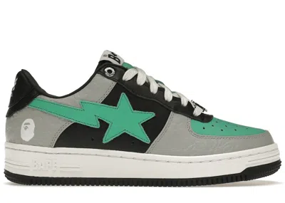 Pre-owned Bape A Bathing Ape  Sta Low Sneakers In White/grey/green In Multi