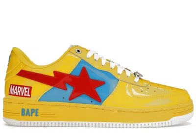 Pre-owned Bape A Bathing Ape  Sta Marvel Comics Thor (2022) Sneakers In Yellow/blue