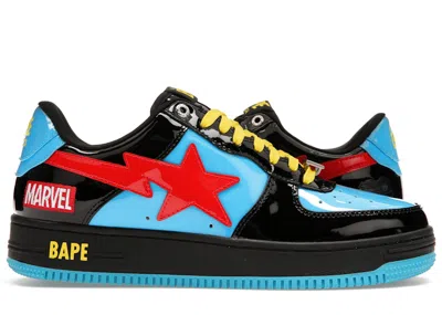 Pre-owned Bape A Bathing Ape  Sta Marvel Comics Widow (2022) Sneakers In Black/blue