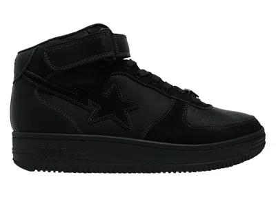 Pre-owned Bape A Bathing Ape  Sta Mid Sneakers In Black
