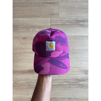 Pre-owned Bape A Bathing Ape  X Carhartt Purple Camo Trucker Hat In Multi