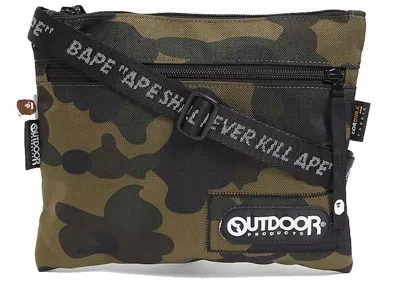 Pre-owned Bape A Bathing Ape  X Outdoor Products 1st Camo Mini Shoulder Bag In Green