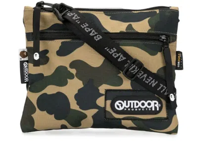 Pre-owned Bape A Bathing Ape  X Outdoor Products 1st Camo Mini Shoulder Bag In Yellow