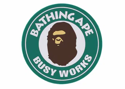 Pre-owned Bape A Bathing Ape Busy Works Rubber Coaster In Green