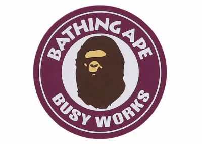 Pre-owned Bape A Bathing Ape Busy Works Rubber Coaster In Purple