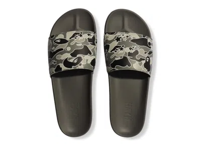 Pre-owned Bape A Bathing Ape Hayn Slide Sta Camo Sneakers In Black/grey