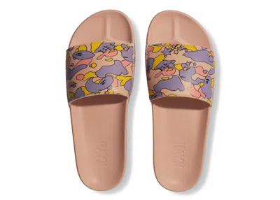Pre-owned Bape A Bathing Ape Hayn Slide Sta Camo Sneakers In Pink/yellow/purple