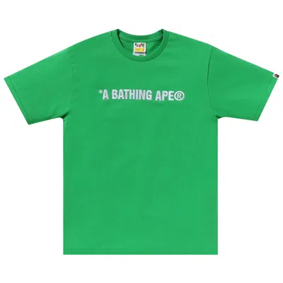 Pre-owned Bape A Bathing Ape Logo Tee 'green'