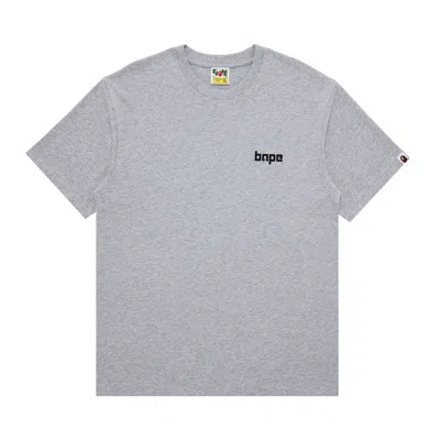 Pre-owned Bape A Bathing Ape Logo Tee 'grey' | Men's Size L In Gray