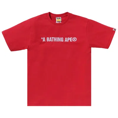Pre-owned Bape A Bathing Ape Logo Tee 'red'