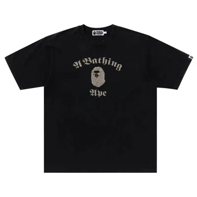 Pre-owned Bape A Bathing Ape Overdye Relaxed Fit Tee 'black'