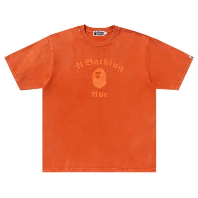 Pre-owned Bape A Bathing Ape Overdye Relaxed Fit Tee 'orange'