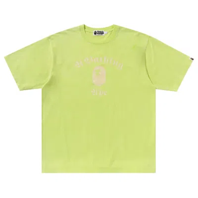Pre-owned Bape A Bathing Ape Overdye Relaxed Fit Tee 'yellow'