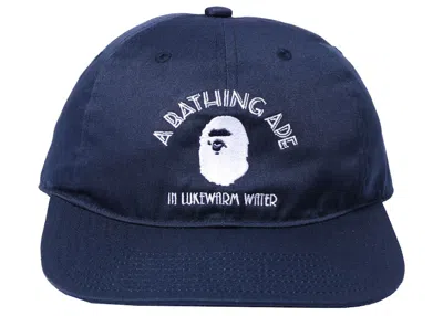 Pre-owned Bape A Bathing Ape Panel #2 Cap In Navy Blue