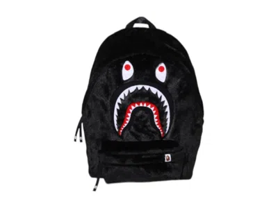 Pre-owned Bape A Bathing Ape Shark Fur Daypack In Black