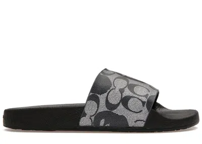 Pre-owned Bape A Bathing Ape Slide Coach Grey Sneakers In Blue/denim/black