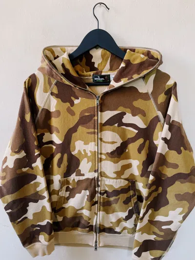 Pre-owned Bape A Bathing Ape Woodland Camo Fullzip Hoodie In Beige/brown