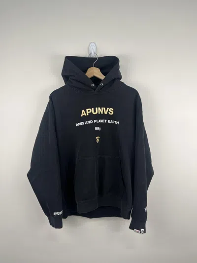 Pre-owned Bape Aape Apunvs Hoodie In Black