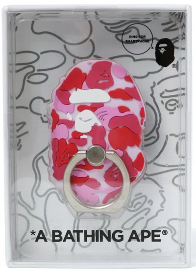 Pre-owned Bape Abc Ape Head Smartphone Ring In Pink