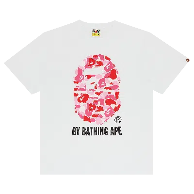 Pre-owned Bape Abc By Bathing Tee 'white/pink'