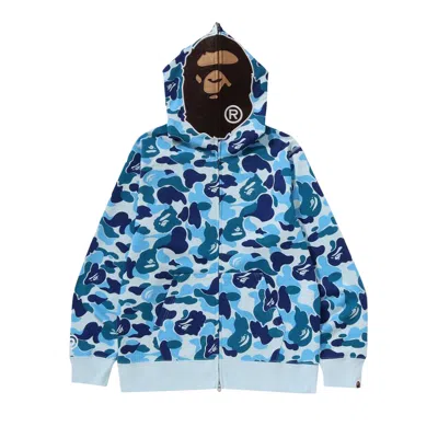 Pre-owned Bape Abc Camo 2nd Ape Full Zip Hoodie 'blue' | Men's Size L