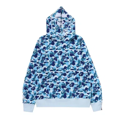 Pre-owned Bape Abc Camo 2nd Ape Pullover Hoodie 'blue'