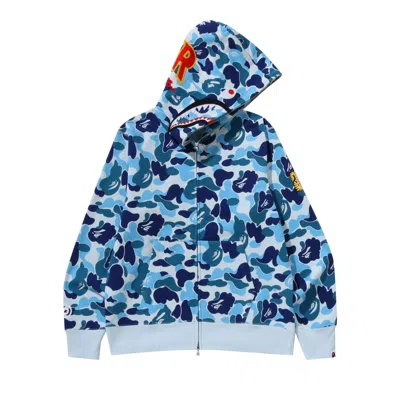 Pre-owned Bape Abc Camo 2nd Shark Full Zip Hoodie 'blue' | Men's Size S