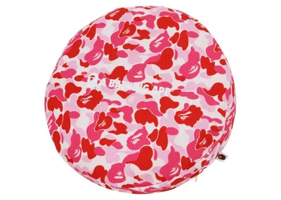 Pre-owned Bape Abc Camo A Bathing Ape Circle Fluffy Beads Cushion In Pink
