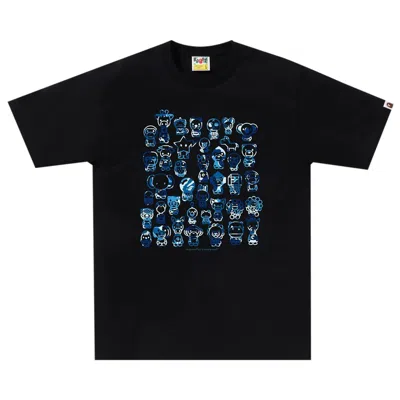 Pre-owned Bape Abc Camo A To Z Tee 'black/blue' | Men's Size M